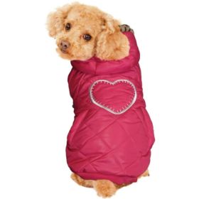 Fashion Pet Girly Puffer Dog Coat Pink - Medium