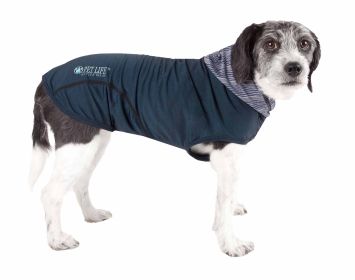 Pet Life Active 'Pull-Rover' Premium 4-Way Stretch Two-Toned Performance Sleeveless Dog T-Shirt Tank Top Hoodie (Color: Teal)