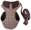 Pet Life Luxe 'Houndsome' 2-In-1 Mesh Reversible Plaided Collared Adjustable Dog Harness-Leash