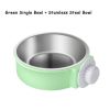 Pet Stainless Steel Bowl Hanging Cage Type Fixed Cute Dog Basin Cat Supplies Puppy Food Drinking Water Feeder Pets Accessories